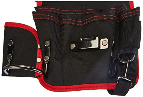 Connex Werkzeugtasche - 6 Fächer - Inkl. Hammerhalter & Metallclip - Mit Gürtelschlaufe - Aus Polyester - Pflegeleicht/Werkzeugtasche für… – Ansicht 3