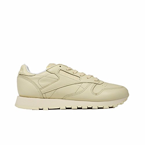 Reebok Women's Classic Leather Running Shoe, Washed Yellow/White, 8 M US