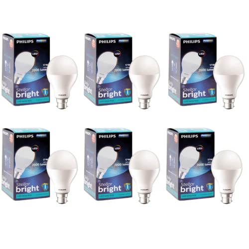 Image of Philips Stellar Bright 17-Watt LED Bulb B22 Base (Crystal White) - Pack of 6