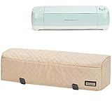 HOMEST Quilted Dust Cover with Back Pockets Compatible with Cricut Explore Air 2, Cricut Maker, Cricut Explore Air, Beige, Patent Design