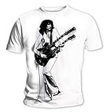  Jimmy Page Led Zeppelin Gibson Twin Neck Pose offiziell Männer T-Shirt Herren (Small)