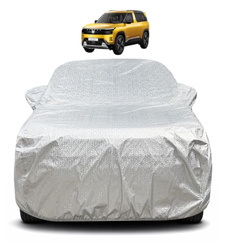 Image of Auto Hub Car Cover Compatible with Tata Sierra with Mirror Pocket, Soft Cotton Lining, Sierra Car Cover Waterproof - Metallic Silver