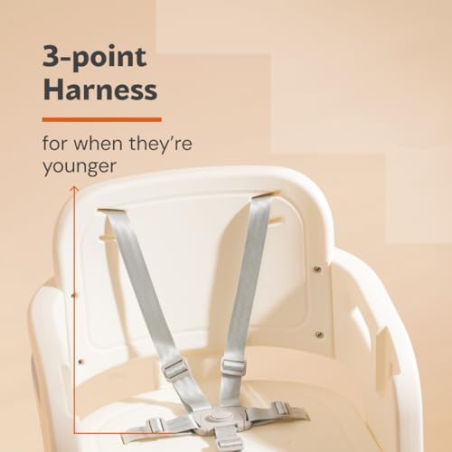 Image of Miniture NUBO Premium High Chair for Baby, Modern Height Adjustable Seat and Footrest, Smart & Sleek Triangular Design, Easy to Clean Detachable Meal Tray for 6 Months to 8 Years Kids |(White & Gray)