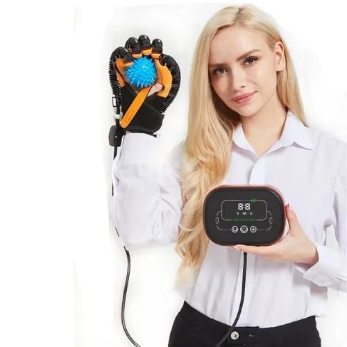 Image of Robotic rehabilitation Glove Finger Training for Finger Paralysis Patients Right & Left Hand Both Hand | One Pair (Orange, Medium)