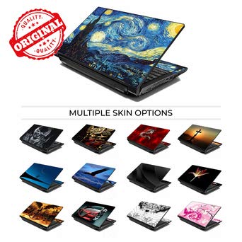 Image of LSS 17 17.3 Inches Laptop Notebook Skin Sticker with 2 Wrist Pads - Reusable Cover Protector Vinyl Sticker Cover Decal Fits 17 inch - 19 inch HP Asus Acer Samsung - Red Flame Floral Pattern