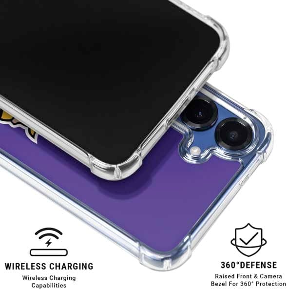 Skinit Clear Phone Case Compatible with Galaxy S25 - Officially Licensed NFL Minnesota Vikings Retro Logo Design