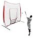 7'×7' Baseball Softball Practice Net Hitting Batting Catching Pitching Training Net w/Carry Bag & Metal Bow Frame, Baseball Training Equipment,Great for All Skill Levels