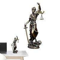Statue Déesse De La Justice (Lady Justice) - Résine Peinte à La Main - Tailles S à XL (jusqu'à ~31,5cm) - Décoration Intérieur, Bureau