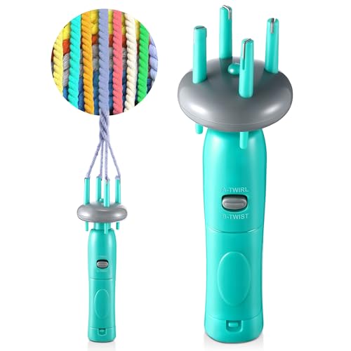 Enhon Cord Maker Portable Fringe Twister Handheld Cord Maker for Craft Yarn Making Twister for Beginners (Patent Pending) (Green)