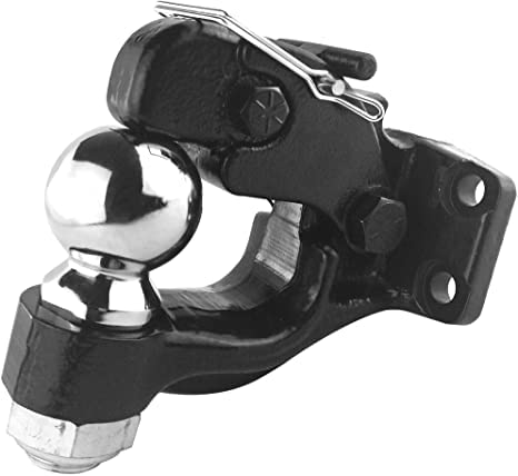 TOPTOW 64185 Pintle Hook with 2-5/16 inch Trailer Hitch Ball Combination, 16,000 lbs. Capacity, Fits for Pintle Mount, Bolt-on, with Fastener Kitâ€¦