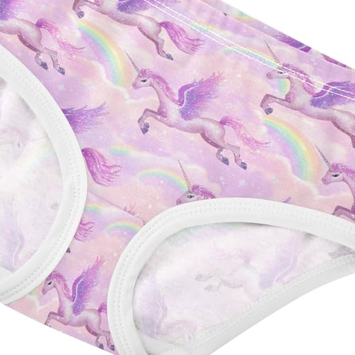 Girls Underwear Soft Cotton Unicorn Rainbow Kids Panties in Sizes 2/3t, 4t, 5t, 6 and 84