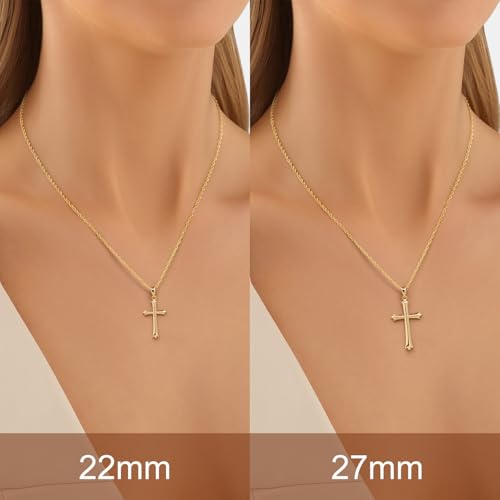 SPONIT Gold Cross Necklaces for Women 14K Gold Cross Pendant Necklace Chain Necklace for Womens Faith Necklaces for Women2