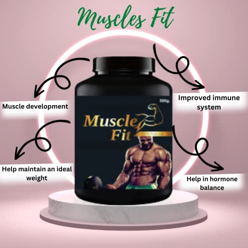 Image of Muscle Fit Powder | Weight Gain Protein | Muscle Growth |Whey Protein|Flavor Stawberry | Pack of 1 | 500g