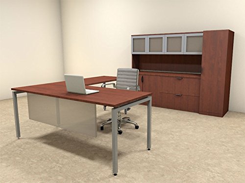 5pc L Shape Modern Contemporary Executive Office Desk Set OF-CON-L77