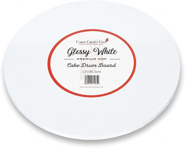 Cake Craft Company 12 inch Round Cake Board Gloss White Cake Drum (Pack of 5) Manufactured From Premium 10mm Masonite MDF Our Boards are So Strong They Wont Bend The Next Generation Cake Board.