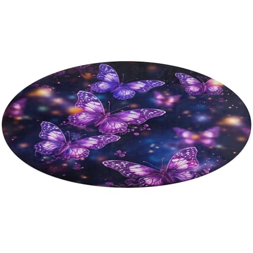 Tapis de sol rond antidérapant absorbant velours salon 90cm
