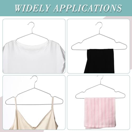 Wesiti UTE-WESITI-5 100 Pcs Metal Wire Non Slip Hangers For Clothes Space Saving Hanger Strong 15.7 In Triangle Clothes Hangers For Coat Suit Bridal Boutique Dress thumb #2