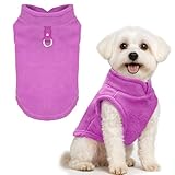 PETCARE Small Dog Sweater Cat Fleece Vest Soft Dog Jacket with Leash O-Ring Fall Winter Warm Pet Pullover Coat Puppy Clothes for Small Dogs Cats Chihuahua Apparel Shih Tzu Costume, Purple