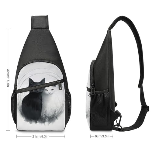 Bolso Bandolera Deportiva para Senderismo con Dos Gatos miniatura 2