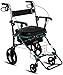 Rollator Walker Walker Indoor Adult Przenośne pomoce do chodzenia z kołach, składany Walcator z wygodnym oparciem, Walker Podwójny układ hamulcowy dla seniorów