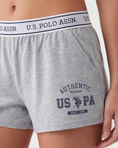 Image of U.S. POLO ASSN. Womens Pajama Shorts with Pockets, Elastic Waist Sleep Shorts for Women, Lounge Short