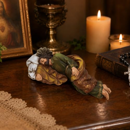 Estatua San José Dormido de Resina, 10 pulgadas miniatura 5