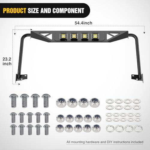 Image of Nilight Front Windshield Frame Cover for 2007-2018 Jeep JK JKU Unlimited