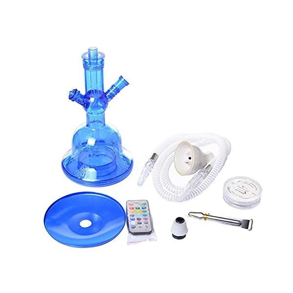 GEUKO Led-Licht Acryl Wasserhaarige Cachimba Shisha-Pfeife Nargile Narguile Mit Chicha-Kunststoffschlauch Keramik-Aromen… – Bild 8