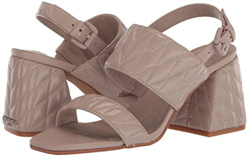 Image of Karl Lagerfeld Paris womens Sarina Quilted Open Toe Leather Heeled Sandal