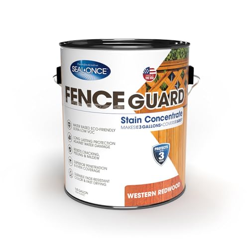 SEAL-ONCE Fence Guard Water-Repellent Wood Stain, Western Wood, 1 Gallon