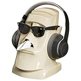 Easter Island Statue Tissue Box Cover 3-in-1 Glasses Organizer Headphone Stand Plastic Creative Tissue Box Holde for Living Room Home Decor Office (Beige)