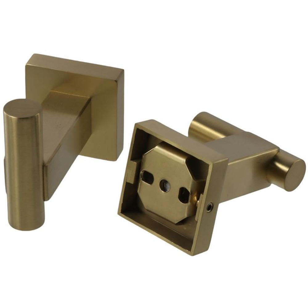 Upluckey 2 Pack Brushed Gold Towel Hooks Wall Mounted 304 Stainless Steel Coat Hook Heavy Duty Square Robe Hanger for Bathroom - Image 3