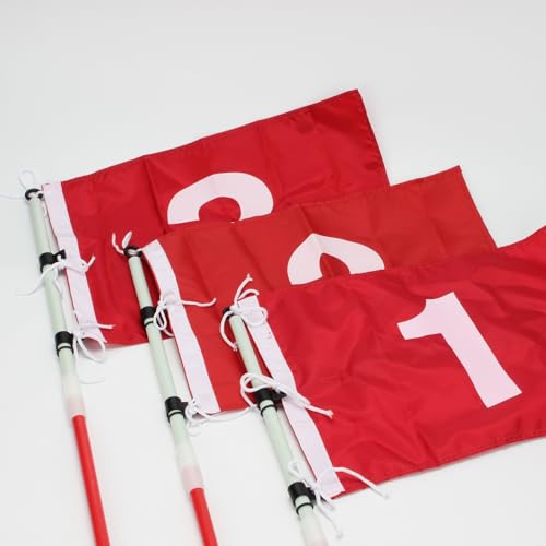KVMORZE Golf Flagstick 6ft, Golf Nylon Pin Flag ABS Hole Cup Set, Putting Green Flags and Poles Numbered Golf Flags for Driving Range Backyard, Portable 5 Section Design for Golf Practice - Thumbnail 5