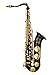 Glory Black/Gold B Flat Tenor Saxophone with Case,10pc Reeds,Mouth Piece,Screw Driver,Nipper. A pair of gloves, Soft Cleaning Cloth