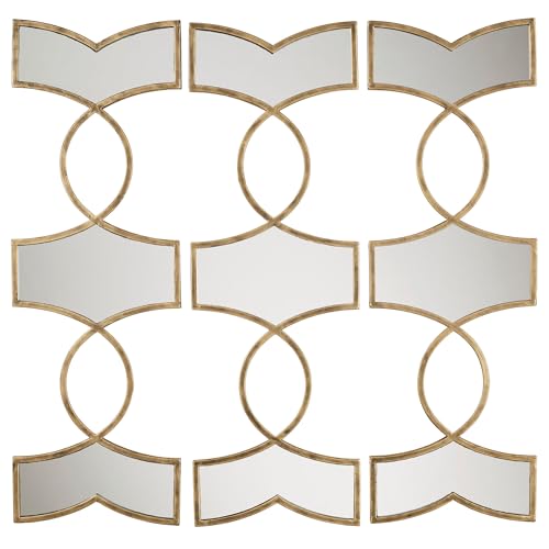 Zerynthia Mirrored Wall Art Gold Set of Three