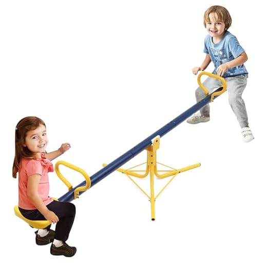 Fayesioal Seesaw,Swiveling 360 Degrees Toddlers Age 2-12,Sit and Spin Teeter Totter, Kids Outdoor Play Equipment for Backyard Playground