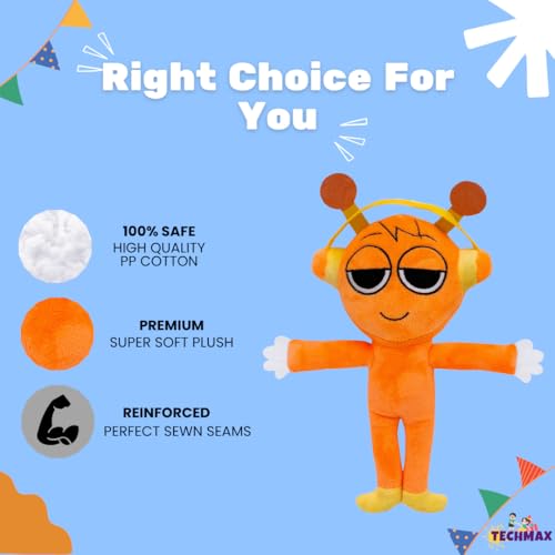 Image of Customized Text Standing Orange Sprunki Plush Toys