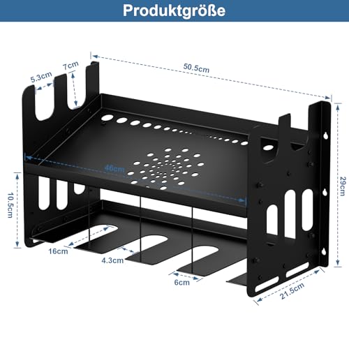 JYiuog Werkzeugspeicher Wandhalterung,Werkzeugregal für Makita Ladegerät DC18SF DC18RC,18V/14.4V Akkus und Schlagbohrer,Werkzeughalter für Werkstatt und Garage,Werkzeugregal Organisation (Schwarz)
