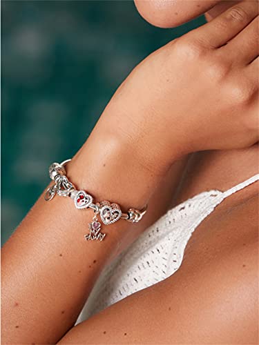 Bisaer Love Heart Charm 925 Sterling Silver For Woman Girl Beads Gifts For Women Fit Pandora Bracelet&Necklace #TOP3