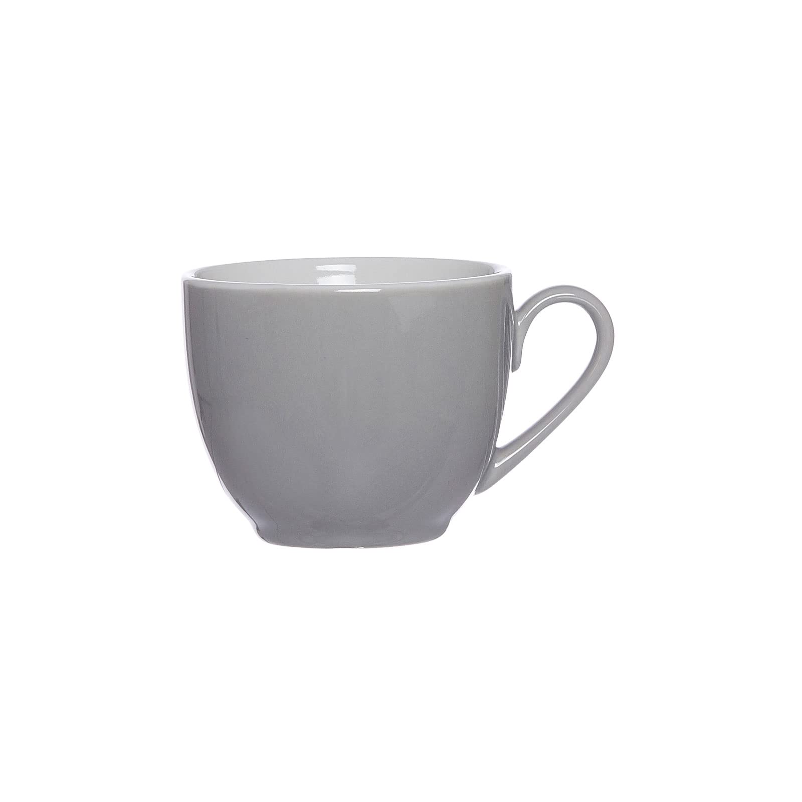 Ritzenhoff & Breker Venezia Set Tazze Caffè 6 Persone – 6 Tazze 80ml + 6 Piattini – Porcellana Effetto Ciottolo Con Linea Grigia – Microonde E Lavastoviglie