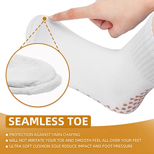 3 pares de meias largas com aderência antiderrapante para linfedema, pés inchados, inchaço, edema, a