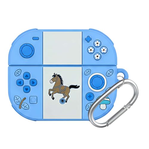 Image of Anvique Silicone Case Cover for Oneplus Nord Buds 4 Pro, Scratch Resistance, Shock Absorption, with Premium Carabiner (Horse SkyBlue)