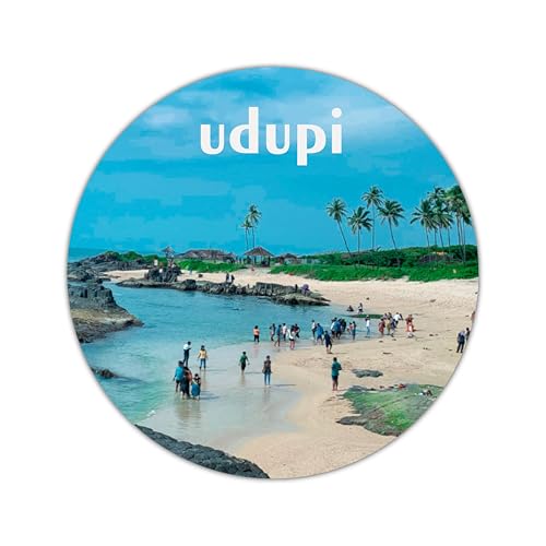 Image of BIRD'S MIND Udupi Fridge Magnet for Home Kitchen Door Refrigerator Door OfficeDoor Decor Wooden Travel Souvenir Gift L X H 3 X 3 Inch