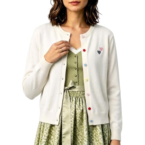 Cardigan Women Cropped Knit Sweater Lightweight Button Down Long Sleeve — view 2