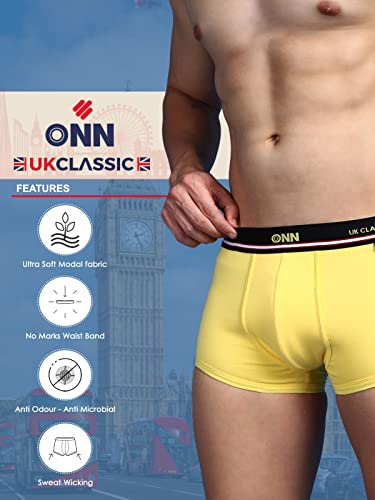 Image of ONN UK Classic Men's Combed Cotton Mini Trunk with Feather Touch Ultra Soft Waistband (Pack of 2)