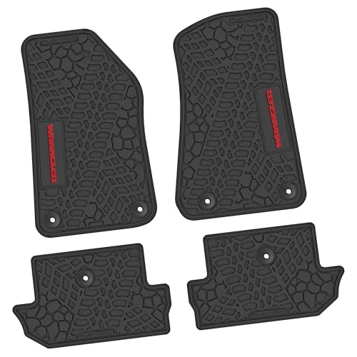 FLEXTREAD Wrangler Floor Mats Black with Red Logo