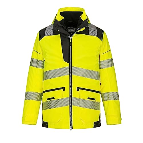 Portwest - Parka de travail 5 en 1 PW3 HV 4XL Jaune / Noir