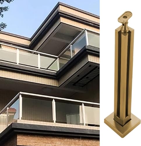Poteau de terrasse 60 cm en acier inoxydable 304 avec support d'angle en D