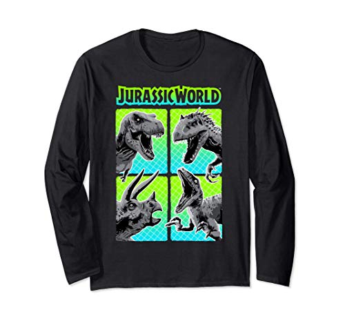 Jurassic World Neon Pop Dino Portraits Manga Larga