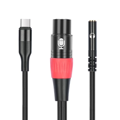 Câble USB C vers XLR femelle pour brancher un micro pro et un casque sur iPhone